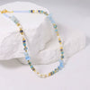 Pearl Aquamarine Light Luxury Geometric Electroplated Women's Necklace