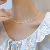 Pearl Ball Chain Clavicle Necklace Minimalist Unisex