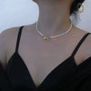 Pearl Ball Chain Clavicle Necklace Minimalist Unisex