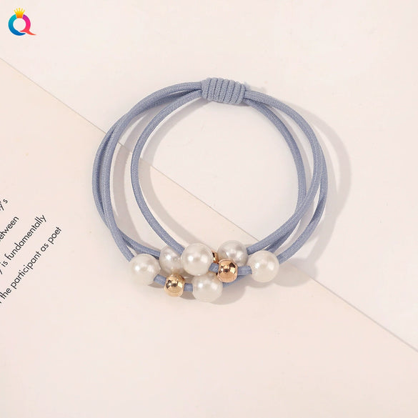 Pearl Beaded Braided Handmade Hair Rope Hair Ring Hair Accessories
