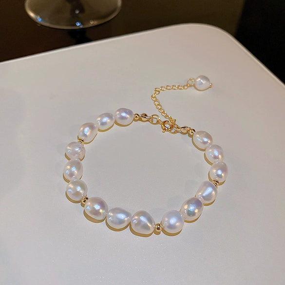 Pearl Beaded Geometric Fashion Women's Adjustable Bracelet
