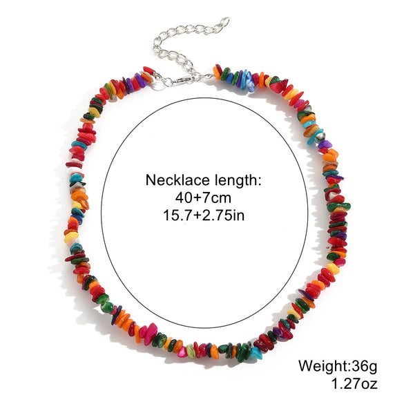 Pearl Beaded Necklace With Geometric Design And Electroplating Treatment For Women