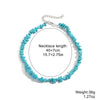 Pearl Beaded Necklace With Geometric Design And Electroplating Treatment For Women