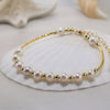 Pearl Beaded Women's Jewelry S925 Sterling Silver Bracelet With Geometric Design And Electroplating