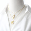 Pearl Bear Pendant Necklace Copper Electroplating Geometric Style