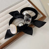 Pearl Bow Hair Tie Fabric Handmade