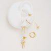 Pearl Bow Pendant Earrings Set Copper Electroplating Women's