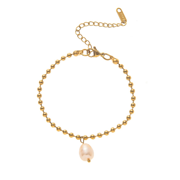 Pearl Bracelet Imitation Pearls Geometric Style Electroplating Unisex