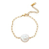 Pearl Bracelet Imitation Pearls Geometric Style Electroplating Unisex