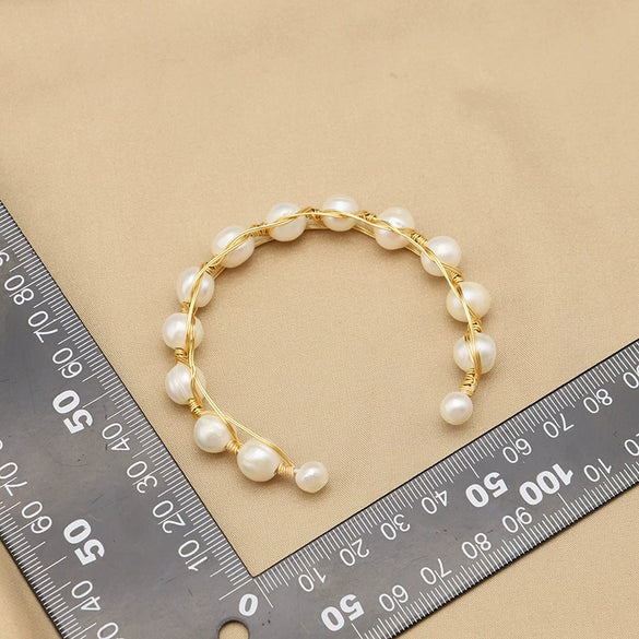 Pearl Bracelet Retro Geometric Style Electroplating Design