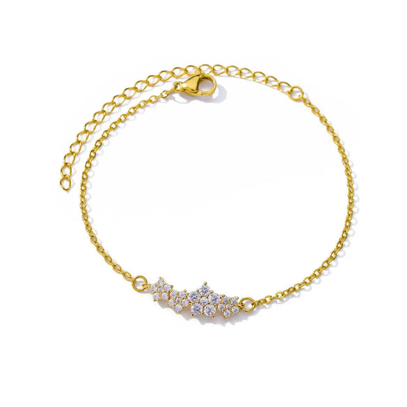 Pearl Bracelet Stainless Steel Geometric Inlaid Zircon Set With Diamonds Hand Jewelry