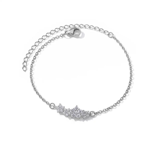 Pearl Bracelet Stainless Steel Geometric Inlaid Zircon Set With Diamonds Hand Jewelry