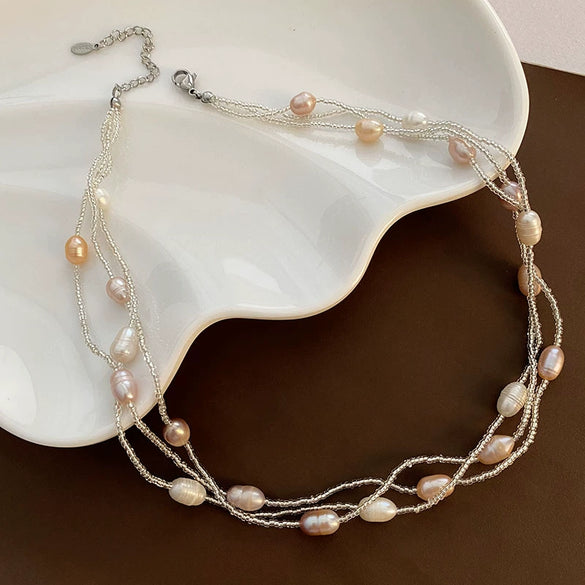 Pearl Bracelet Titanium Steel Geometric Electroplating Light Luxury Women's