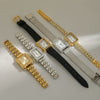Pearl Bracelet Women's Mechanical And Quartz Watch Alloy Strap Metal Case Rectangle Dial Luxury Wristwatch