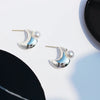 Pearl Brass 24K Gold Plated Moon Ear Studs