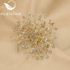 Pearl Brooch Retro Geometric Style Electroplated Snowflake Sunflower Design
