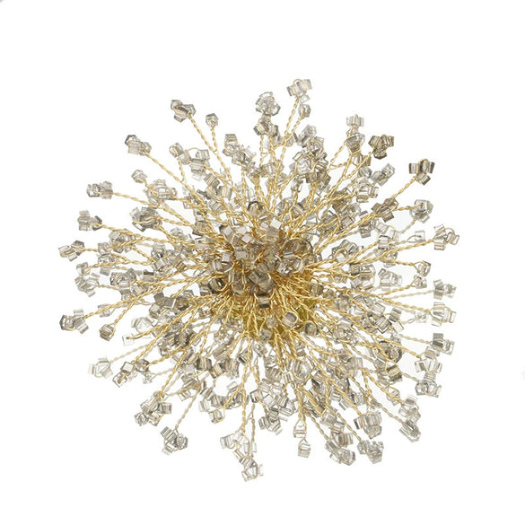 Pearl Brooch Retro Geometric Style Electroplated Snowflake Sunflower Design