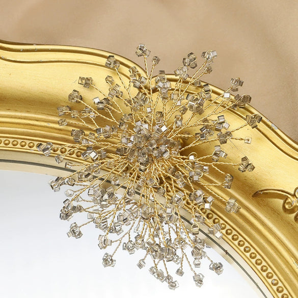 Pearl Brooch Retro Geometric Style Electroplated Snowflake Sunflower Design