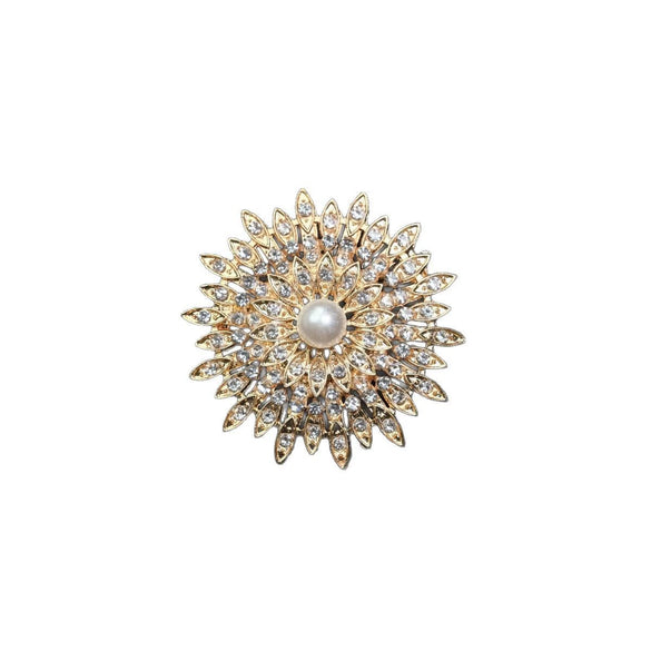 Pearl Brooch Retro Style Zinc Alloy Star Electroplated Clothes Accessories