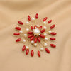 Pearl Brooch Sea Bamboo Tassel Flower Retro Style Fruit Shape Electroplated