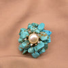 Pearl Brooch Sea Bamboo Tassel Flower Retro Style Fruit Shape Electroplated