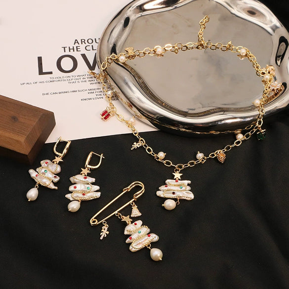 Pearl Brooch Women Original Light Luxury Electroplated Fashion Pin Accessories