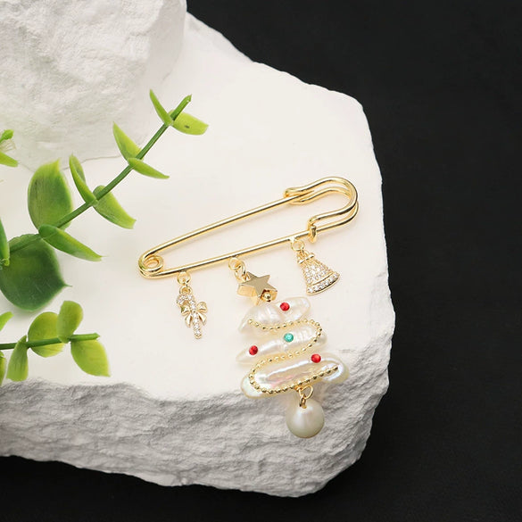 Pearl Brooch Women Original Light Luxury Electroplated Fashion Pin Accessories