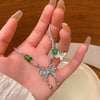 Pearl Butterfly Alloy And Copper Necklace For Women Electroplated With Bow Tie Insect And Star Shape Patterns