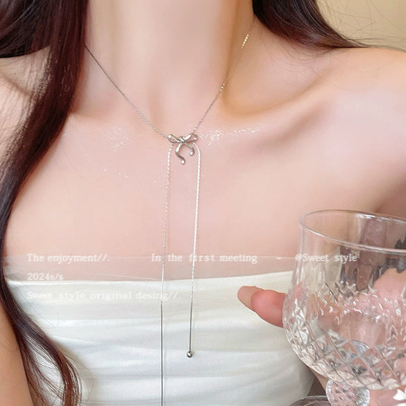 Pearl Butterfly Alloy And Copper Necklace For Women Electroplated With Bow Tie Insect And Star Shape Patterns