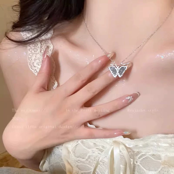 Pearl Butterfly Alloy And Copper Necklace For Women Electroplated With Bow Tie Insect And Star Shape Patterns