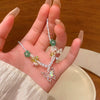 Pearl Butterfly Alloy And Copper Necklace For Women Electroplated With Bow Tie Insect And Star Shape Patterns