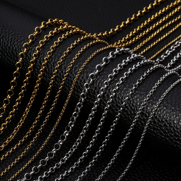 Pearl Chain Stainless Steel Geometric Minimalist Electroplating Pendant Chain