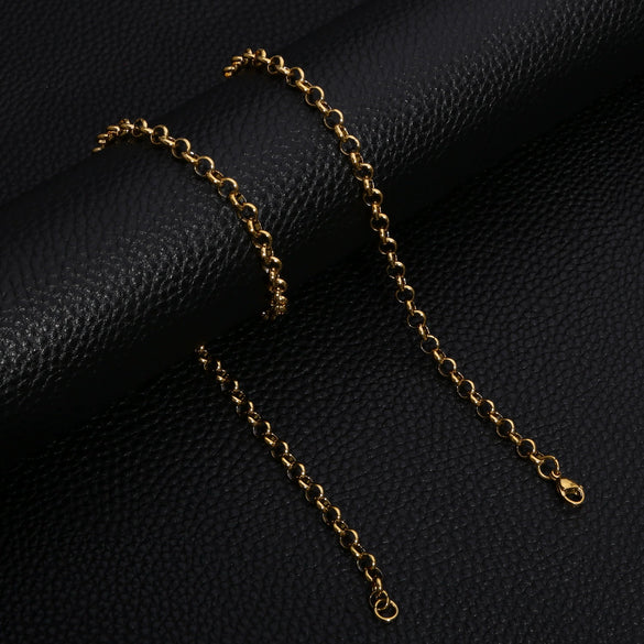 Pearl Chain Stainless Steel Geometric Minimalist Electroplating Pendant Chain