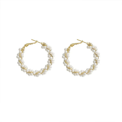 Pearl Circle Earrings