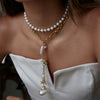 Pearl Clavicle Chain Necklace Stacking Yshaped Electroplated Jewelry For Women