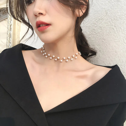 Pearl Clavicle Chain Women's Neck Strap Simple Short Necklace