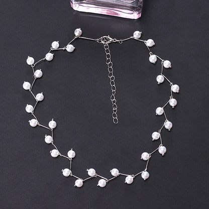 Pearl Clavicle Chain Women's Neck Strap Simple Short Necklace