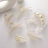Pearl Clip Headwear Acrylic Geometric Women's Electroplating Hair Jewelry