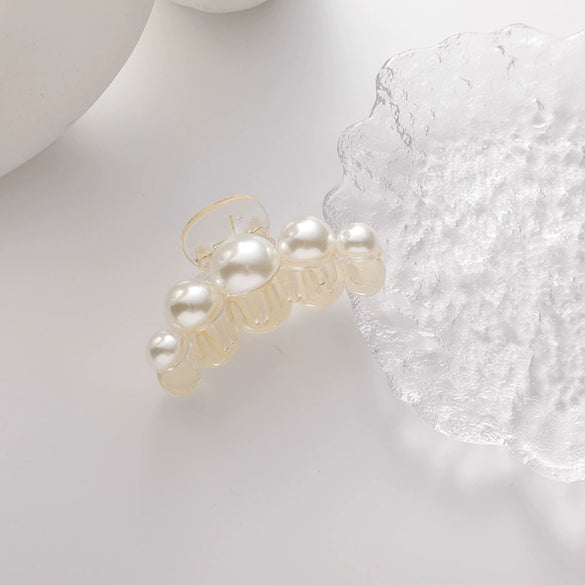Pearl Clip Headwear Acrylic Geometric Women's Electroplating Hair Jewelry