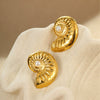 Pearl Conch Stainless Steel Geometric Earrings Electroplated Fashion Minimalist For Women