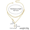 Pearl Cross Pendant Necklace Alloy Box Chain Electroplated Retro Exaggerated Multilayer Women's Accessories