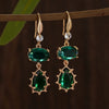Pearl Crystal Glass Glazed Copper Earrings Light Luxury Minimalist Style Electroplating