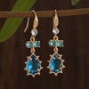 Pearl Crystal Glass Glazed Copper Earrings Light Luxury Minimalist Style Electroplating