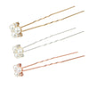 Pearl Crystal Hairpin Hair Fork With Leaves Pattern For Women Bridal Hair Accessories