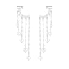 Pearl Crystal Tassel Earrings Copper Geometric Style For Women