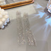 Pearl Diamond Tassel Earrings Rhinestone Material U Shaped Design For Women