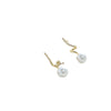 Pearl Diamondencrusted Spiral Line Handmade Women's Earrings Copper