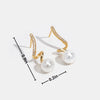 Pearl Diamondencrusted Spiral Line Handmade Women's Earrings Copper