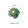 Pearl Dongling Jade Stacked Necklace With Tiger Eye Stone Pendant Electroplated Flower Style