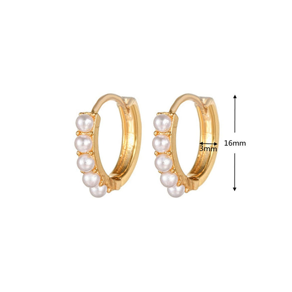Pearl Ear Buckle Earrings Ecofriendly Brass Letters Numbers Text Pattern Electroplating Real Gold Plating Niche Style Women's